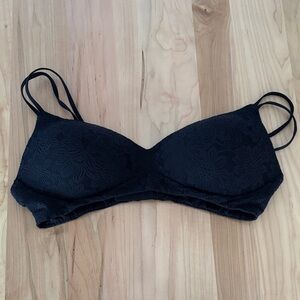 Aerie Black Floral Lace Bra